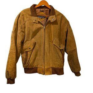 Vintage Members Only Suede Bomber Jacket Size 42